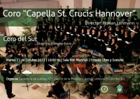 El Coro del Sur y Coro Alemán "Capella St. Crucis Hannover" brindarán un concierto