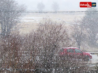 14:31 hs. Nieva copiosamente en Ushuaia