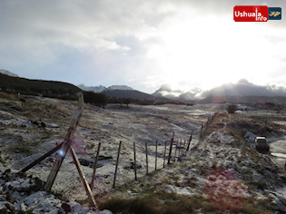 09:00 hs. Ushuaia amaneció nevada. 