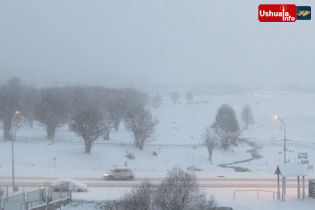 07:30 hs. -9°C S.T., la nieve cubre la ciudad