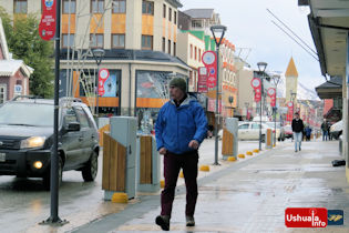 15:47 hs. El centro antes de la tormenta de nieve