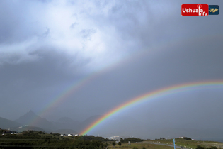 18:17 hs. Arco iris doble en Ushuaia