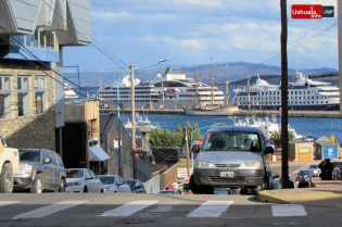 17:29 hs. El puerto desde la Avenida San Martín