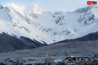 12:49 hs. El Glaciar Martial después de las nevadas