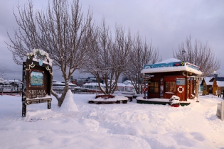 17:38 hs. El cartel icónico de Ushuaia