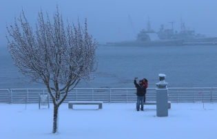 09:46 hs. Hermosa nevada en Ushuaia