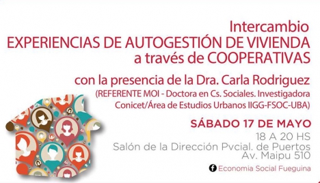 Realizarán intercambio de experiencias de autogestion de viviendas mediante cooperativas