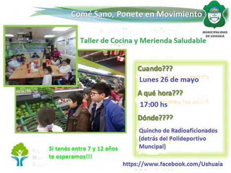 Realizarán un taller de cocina y merienda saludable para niños