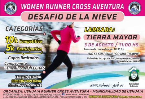 Se realizará el desafío de la nieve de Runner Cross femenino