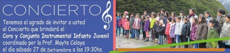 El Coro y Conjunto Instrumental Infanto Juvenil brindará un concierto