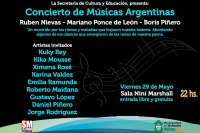 Se realizará el Concierto de Músicas Argentinas