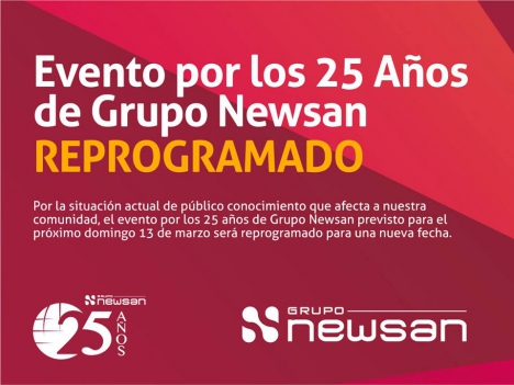 Reprograman festejo por los 25 años de Newsan