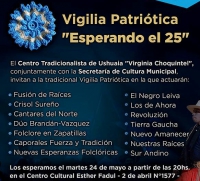 Se realizará la tradicional vigilia patriótica Esperando el 25