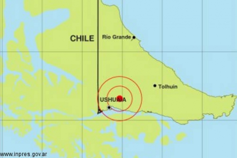 Se registraron dos sismos con epicentros cercanos a Ushuaia