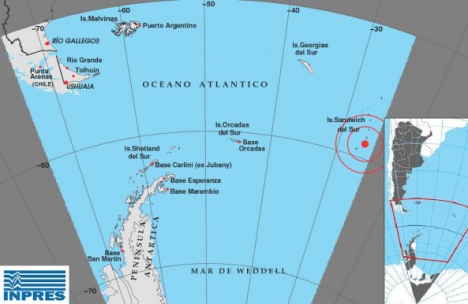 Se detectó un sismo con epicentro en las Islas Sándwich del Sur
