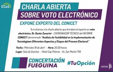 Investigador del Conicet brindará una charla sobre Voto Electrónico