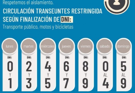 HabrÃ¡ circulaciÃ³n limitada desde este SÃ¡bado