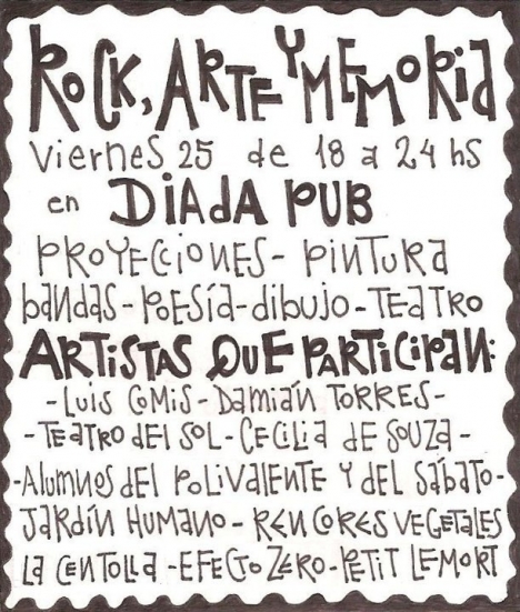 Realizarán el encuentro Rock Arte y Memoria