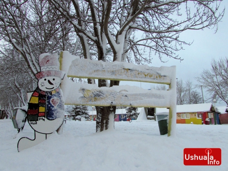 El invierno llegó a Ushuaia con una gran nevada